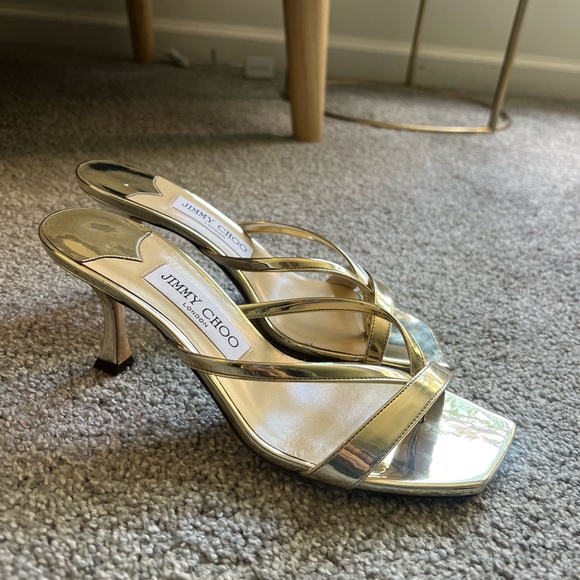 Jimmy Choo Maelie 70 Mid Heel Square Toe Thong Sandals - Picture 4 of 7